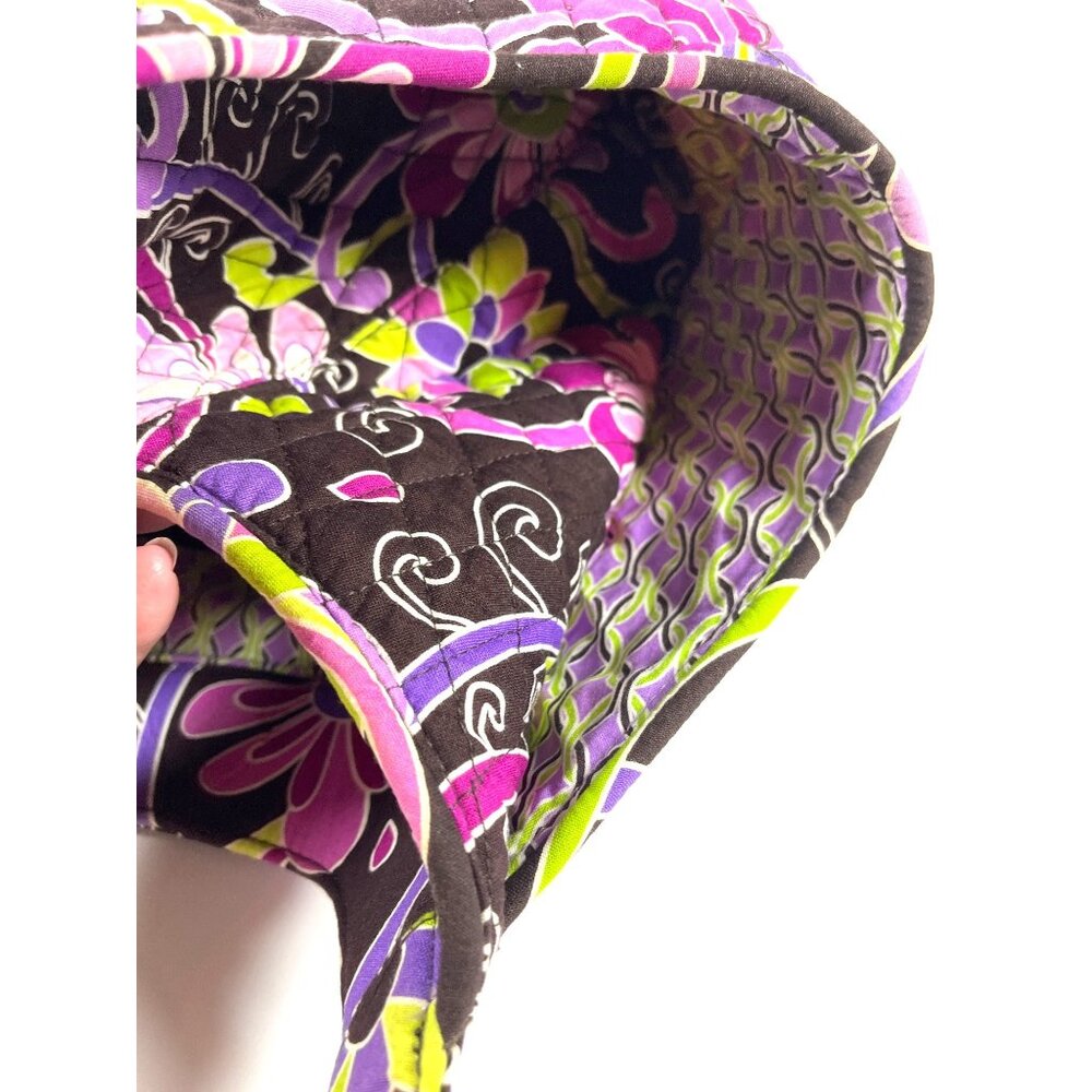 Vera Bradley Shoulder Tote Bag Purple Punch Floral Quilted Purse Pockets Retired - Picture 8 of 16
